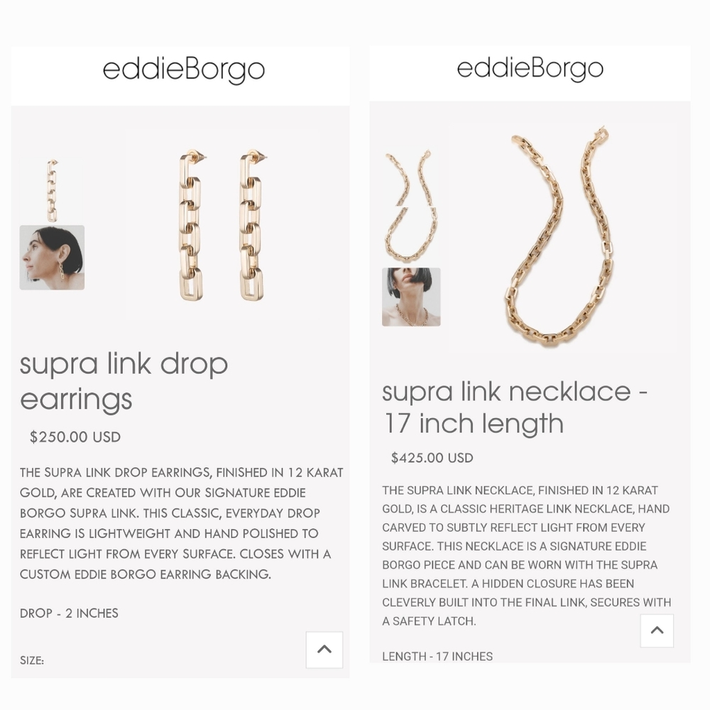 MSRP $675 Eddie Borgo Gold Supra Link Necklace & Earrings SET - Picture 6 of 8